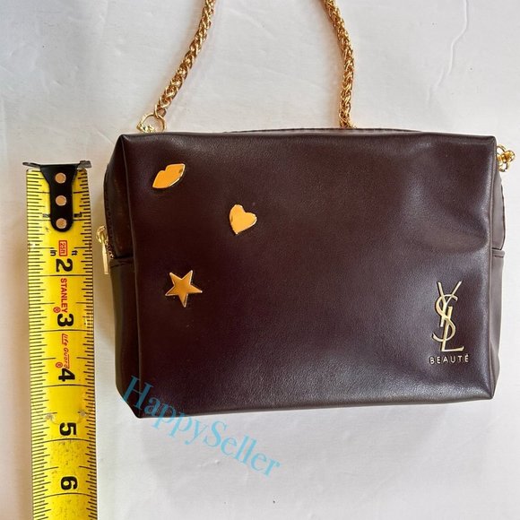 Yves Saint Laurent Dark Brown Crossbody Bag with Gold Chain - Picture 7 of 12